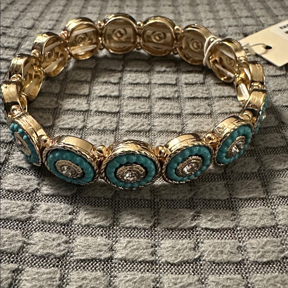 Amrita Singh Gold Bracelet with Turquoise Accents